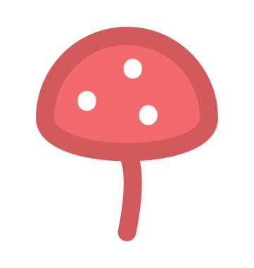 Mantar düz vektör simgesi