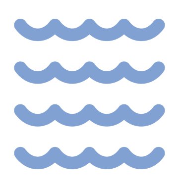 Su dalgaları düz vektör simgesi