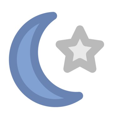 Hilal düz vektör simgesi