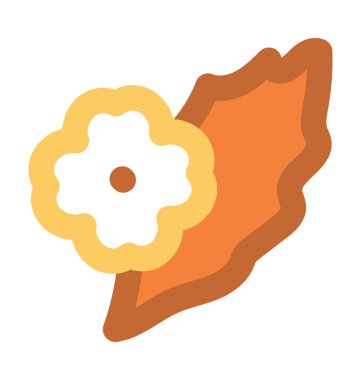 Sonbaharda çiçek düz vektör simgesi