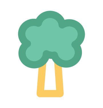 Çalı ağacı düz vektör simgesi