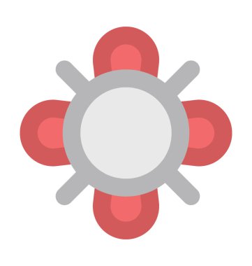 Çiçekli düz vektör simgesi