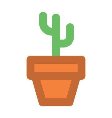 Kaktüs bitki düz vektör simgesi