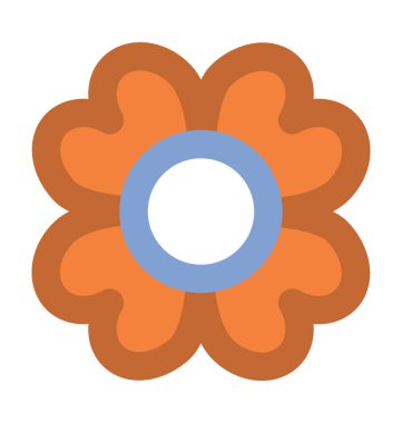 Papatya çiçek düz vektör simgesi