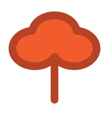 Çalı ağacı düz vektör simgesi