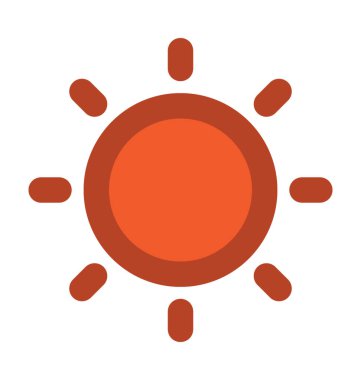 Güneş düz vektör simgesi