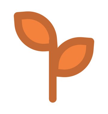 Yaprak dalları düz vektör simgesi