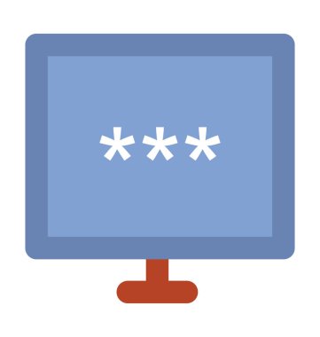 Bilgisayar güvenlik kalın vektör simgesi