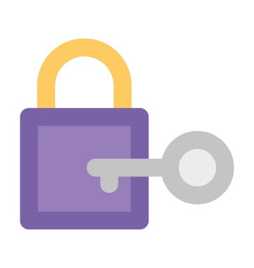 Tuş kilidi kalın vektör simgesi