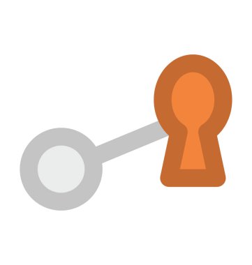 Tuş kilidi kalın vektör simgesi