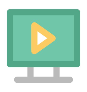 Oyun kitle iletişim araçları düz vektör simgesi