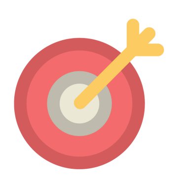 Dart tahtası düz vektör simgesi