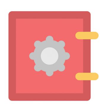 Defter Cog düz vektör simgesi ile