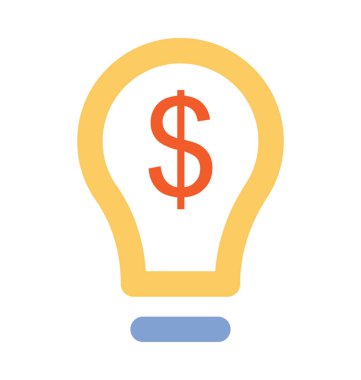 iş fikri düz vektör simgesi