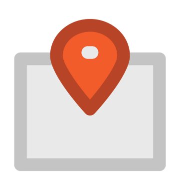 Harita yer düz vektör simgesi