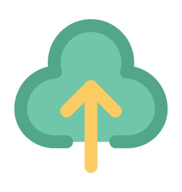 Bulut ok düz vektör simgesi