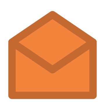 Zarf düz vektör simgesi