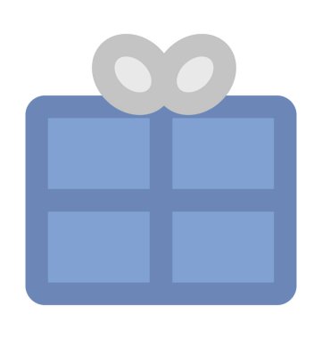 Hediye kutusu düz vektör simgesi