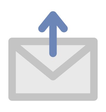 Posta düz vektör simgesi giden kutusu