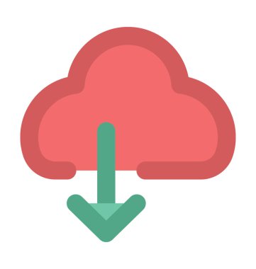 Bulut hesaplama düz vektör simgesi