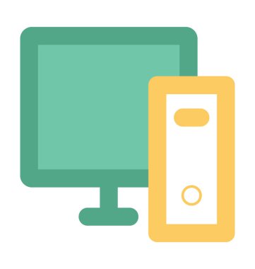 bilgisayar düz vektör simgesi