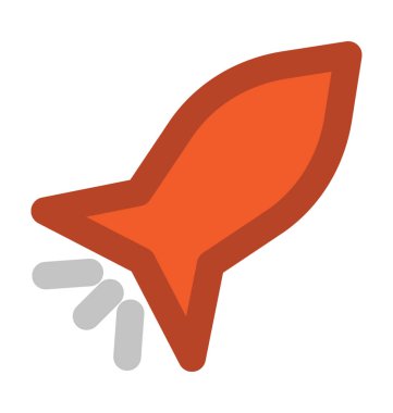 roket düz vektör simgesi