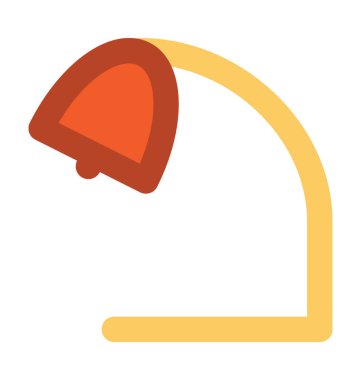 Masa lambası düz vektör simgesi