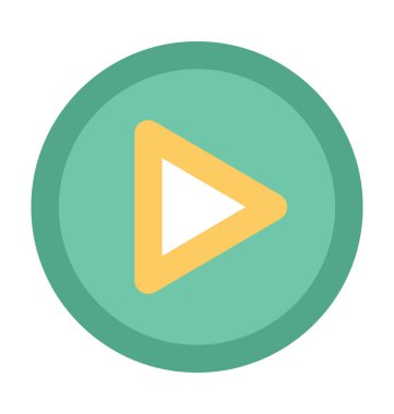 yürüt düğmesi düz vektör simgesi