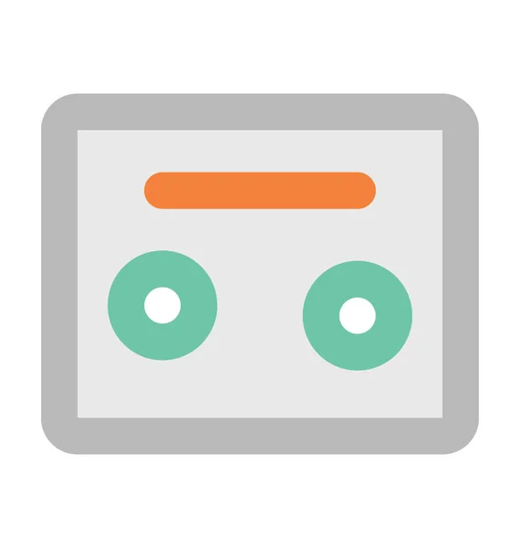 Audio Kazetta Lapos Vector Icon — Stock Vector