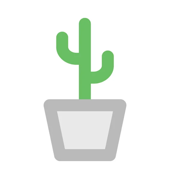 Gardening Cactus Flat Vector Icon — Stock Vector