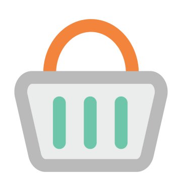 Alışveriş sepeti düz vektör simgesi