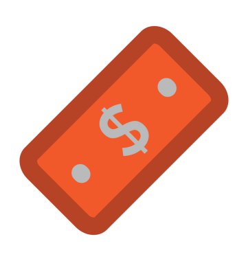 Para birimi Not düz vektör simgesi