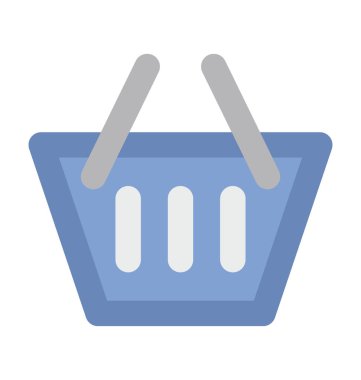 Alışveriş sepeti düz vektör simgesi