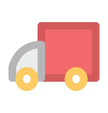 Nakliye Van düz vektör simgesi