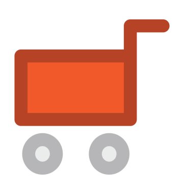 Sepeti düz vektör simgesi