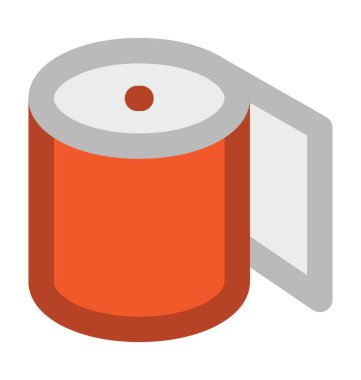 Doku Roll düz vektör simgesi