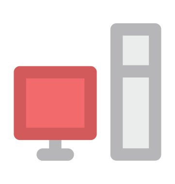 bilgisayar düz vektör simgesi