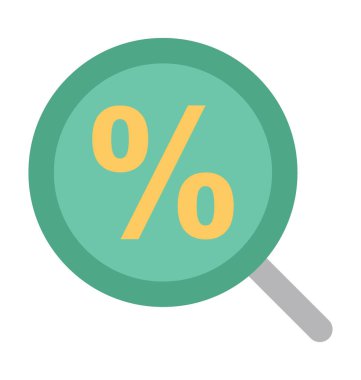 İndirim düz vektör simge arama