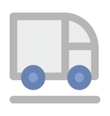 Nakliye Van düz vektör simgesi