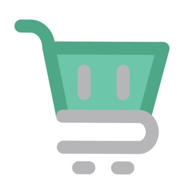 alışveriş sepeti düz vektör simgesi