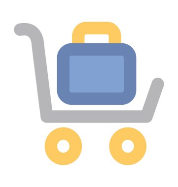 Hotel arabası düz vektör simgesi