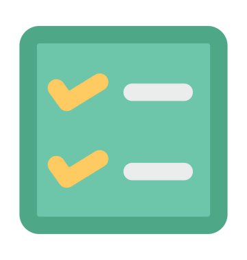 Kontrol Listesi Düz Vektör Simgesi