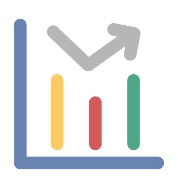 İlerleme grafik düz vektör simgesi