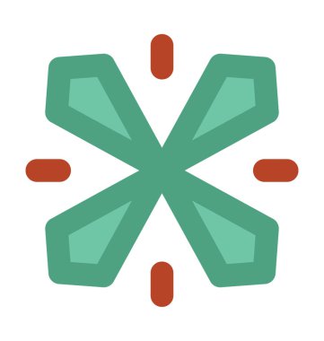 Kış pul düz vektör simgesi