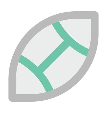 Rugby düz vektör simgesi