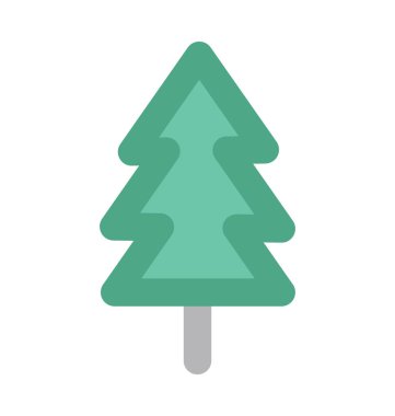 Çam ağacı düz vektör simgesi