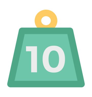 10 Kilogram düz vektör simgesi