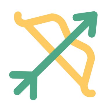 okçuluk düz vektör simgesi