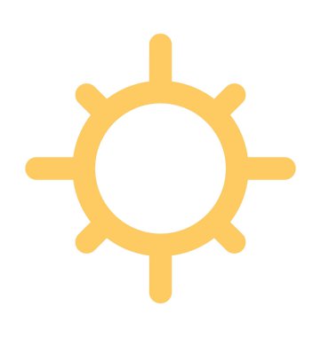 güneş düz vektör simgesi