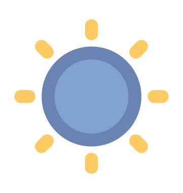 güneş düz vektör simgesi